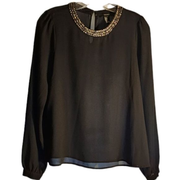 Forever 21 Shirt Womans Sheer Black Size Small - Picture 2 of 10